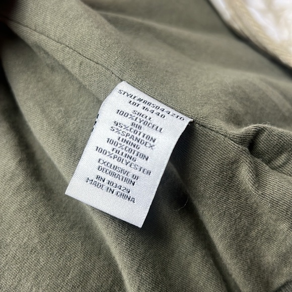 Anthropologie Marrakech Quilt Jacket Bomber Coat Olive Green Tie-Dye Medium $188 - Picture 9 of 10